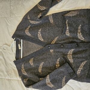Gray Patterned Cardigan